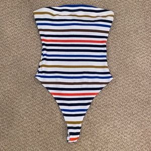 Striped Strapless Bodysuit